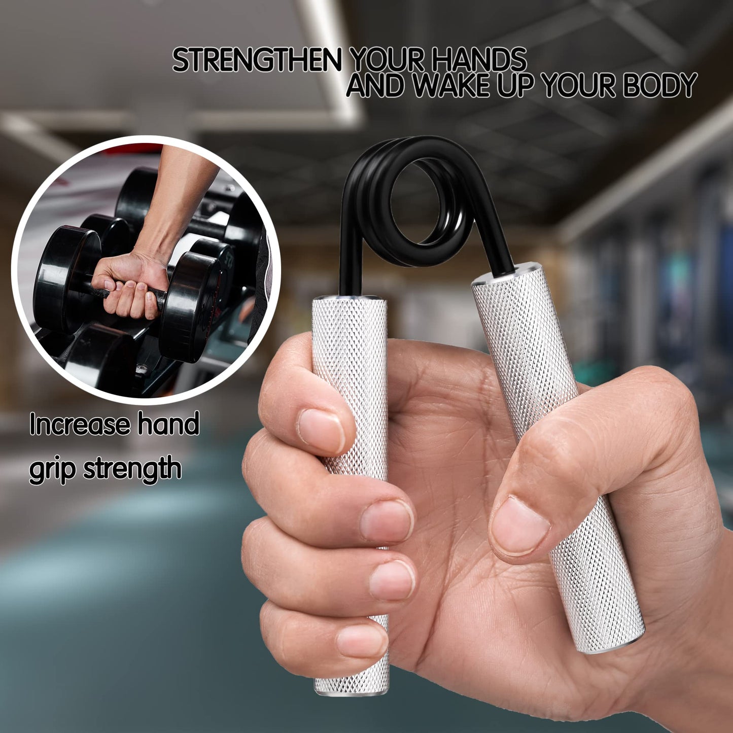 Xzyppci Metal Grip Strength Trainer 6pack,50-300LB Hand Gripper kit,Non-Slip Heavy-Duty Wrist Forearm Strengthener,Hand Grip Strengthener