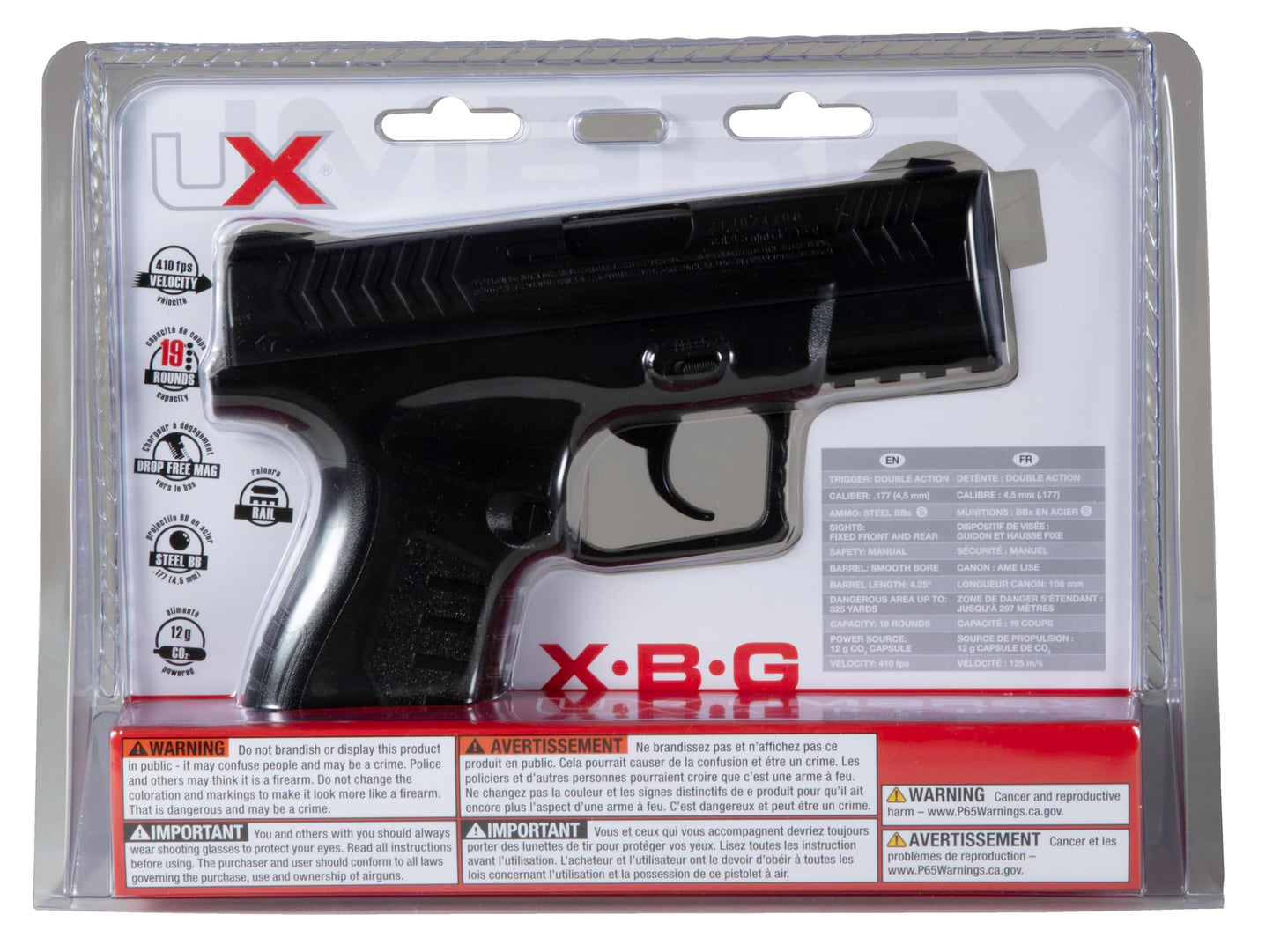 Umarex XBG .177 Caliber BB Gun Air Pistol , Black (pack of 1)