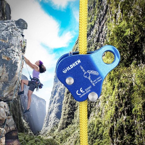 WILDKEN Climbing Hand Ascender, Fall Protection Belay Device Climbing Rope Grab for Rock Climbing Mountaineering Tree Arborist Expedition Caving Rescue Aerial Work