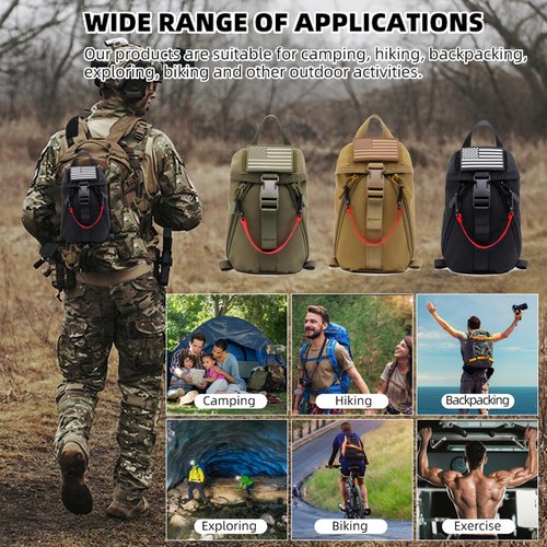 Tactical EMT Pouch, Molle Medical Pouches First Aid Kit Emergency Survival Bag, Rip-Away IFAK Utility Pouch for Travel Outdoor Hiking (Black) 1