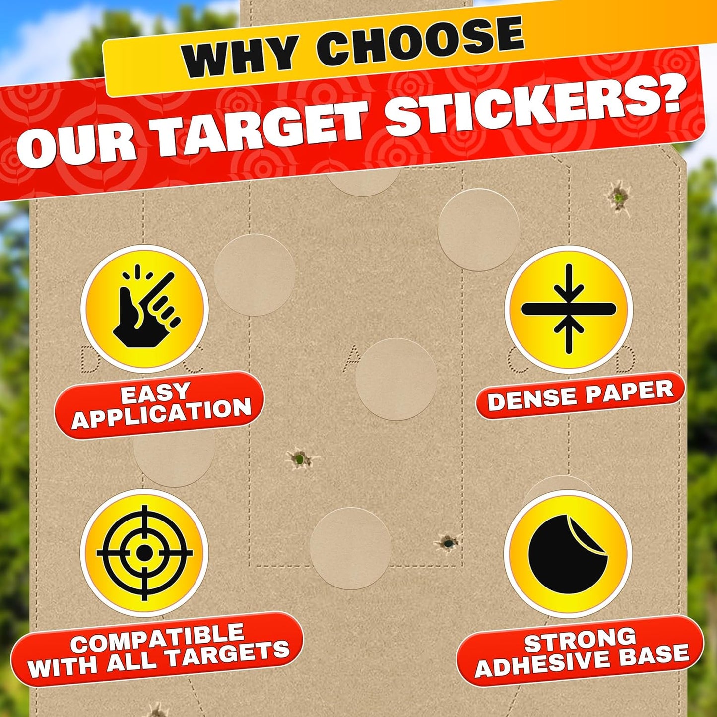 1000Pcs Cardboard Targets for Shooting - 1" IDPA Practice Dots Mini Targets for Pistol Range - Airsoft Stickers Archery Paster