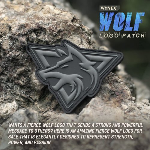WYNEX Morale Patch of Wolf, Tactical Patch PVC Loop and Hook Patches 3D Morale Applique for Backpacks Caps Vest Tactical Gears -2 Pcs