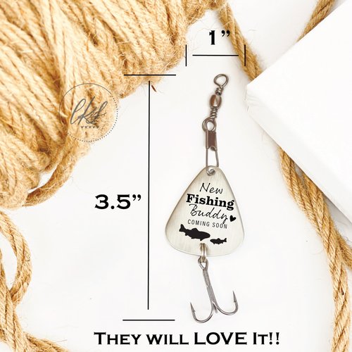 New Fishing Buddy Lure Pregnancy Announcement Idea New Dad Pregnant Gift Grandpa's Fishing Buddy FBA-BUDDY-LURE (|NEW FISHING BUDDY|)