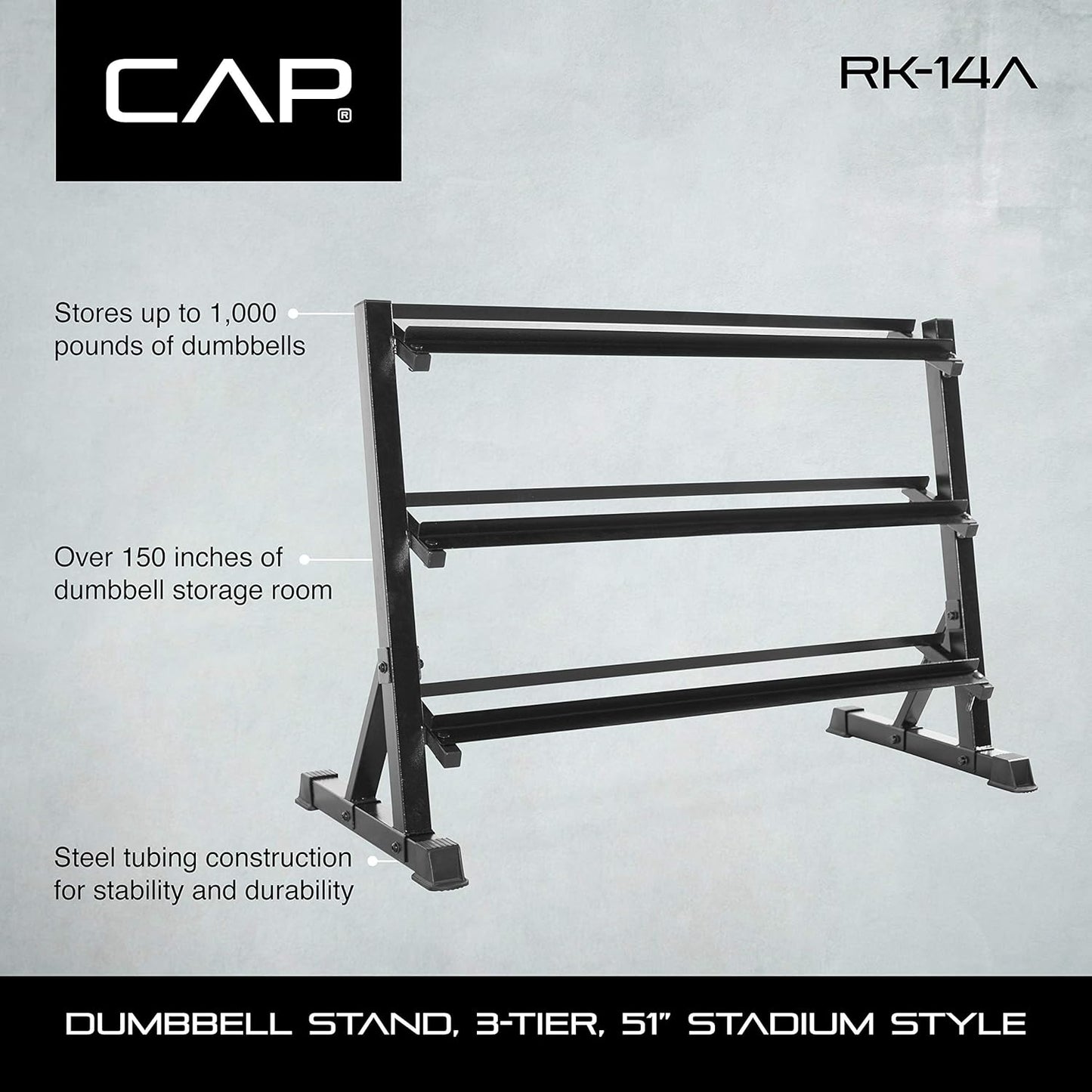 CAP Barbell Dumbbell Rack | 5-50lb or 5-75lb Dumbbell Storage | Multiple Options