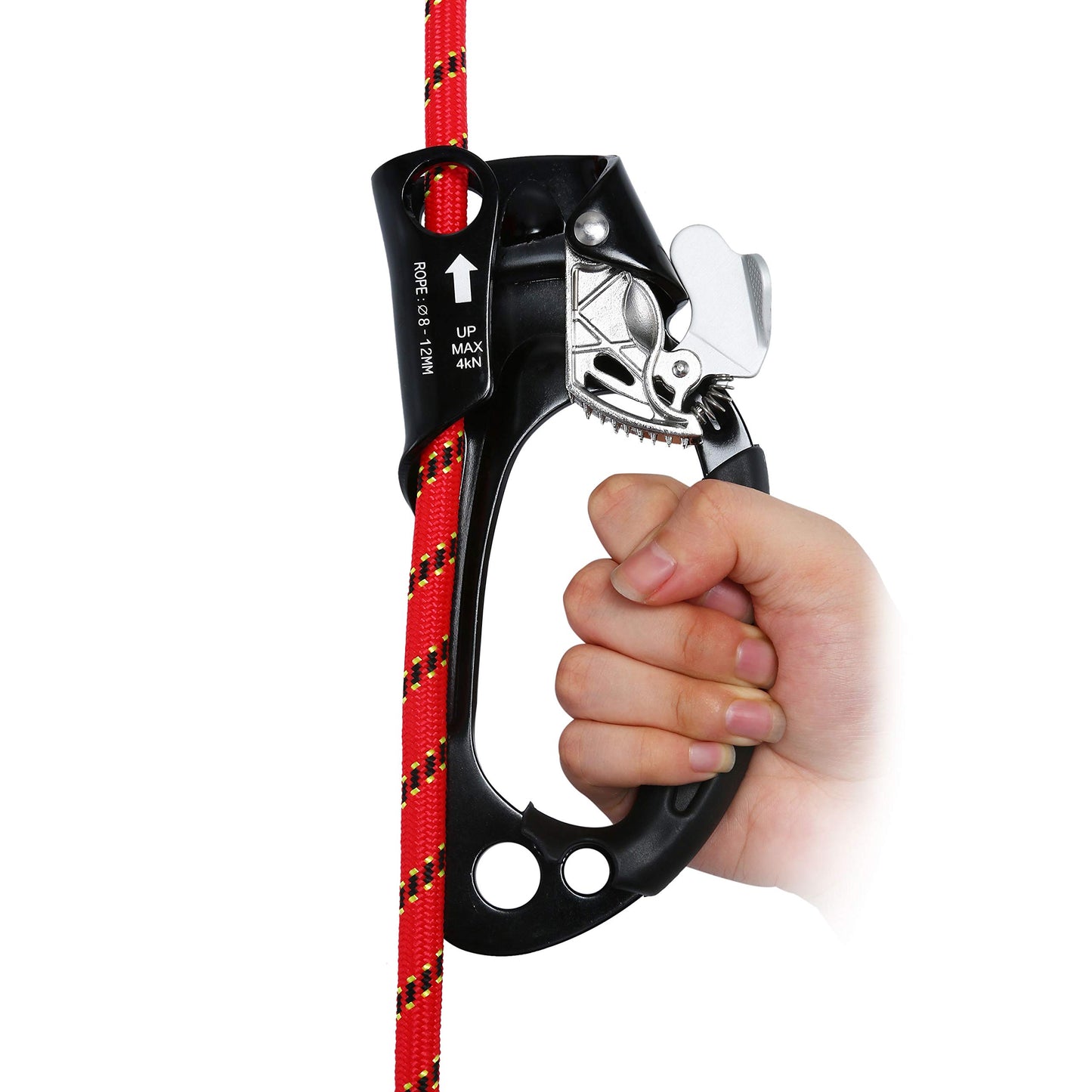 WILDKEN Climbing Hand Ascender, Fall Protection Belay Device Climbing Rope Grab for Rock Climbing Mountaineering Tree Arborist Expedition Caving Rescue Aerial Work