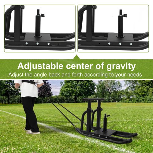 Weight Sled, Fitness Sled, Fitness Strength Training Sled,Adjustable Height Weight Training Sled,Heavy Duty Workout Sled for Building Muscle and Explosive Strength for 1" and 2" Weight Plates.