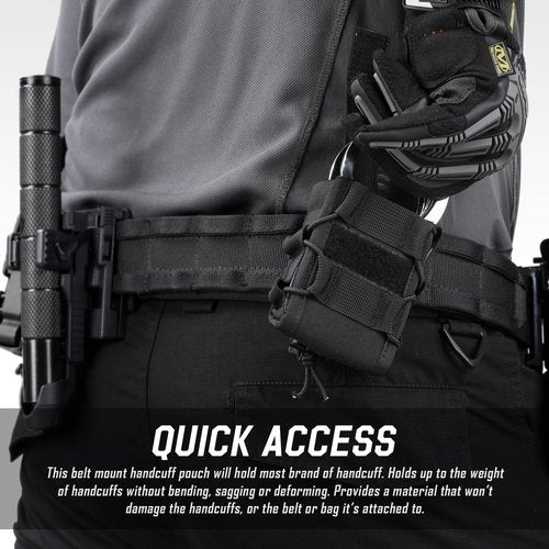 Molle Handcuff Holster, Handcuff Pouch for Duty Belt/Police Vest, Handcuffs Case Fit Asp/Hinged/Chain/Folding Rigid Handcuffs, Quick Release Cuff Holder