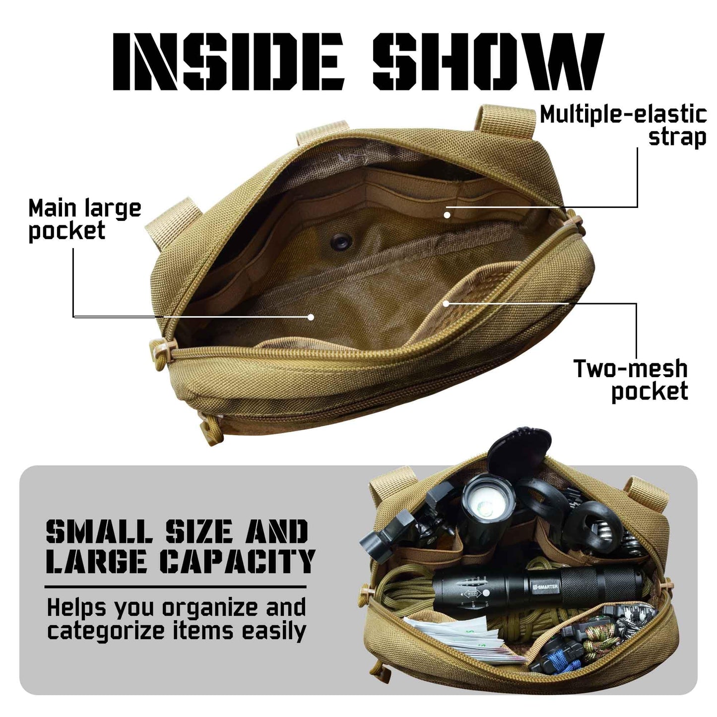 2 Pack Molle Pouches - Tactical Compact Water-Resistant Utility Admin Pouch for Vest Backpack Duty Belt Tactical Vests