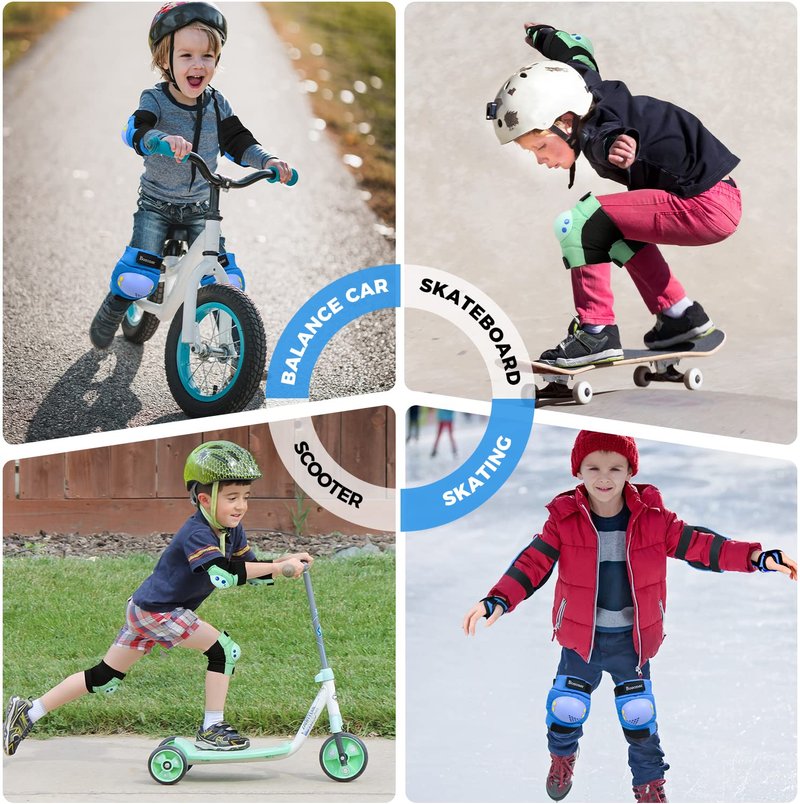 Kids/Youth Knee Pad Elbow Pads for Roller Skates Cycling BMX Bike Skateboard Inline Rollerblading, Skating Skatings Scooter Riding Sports