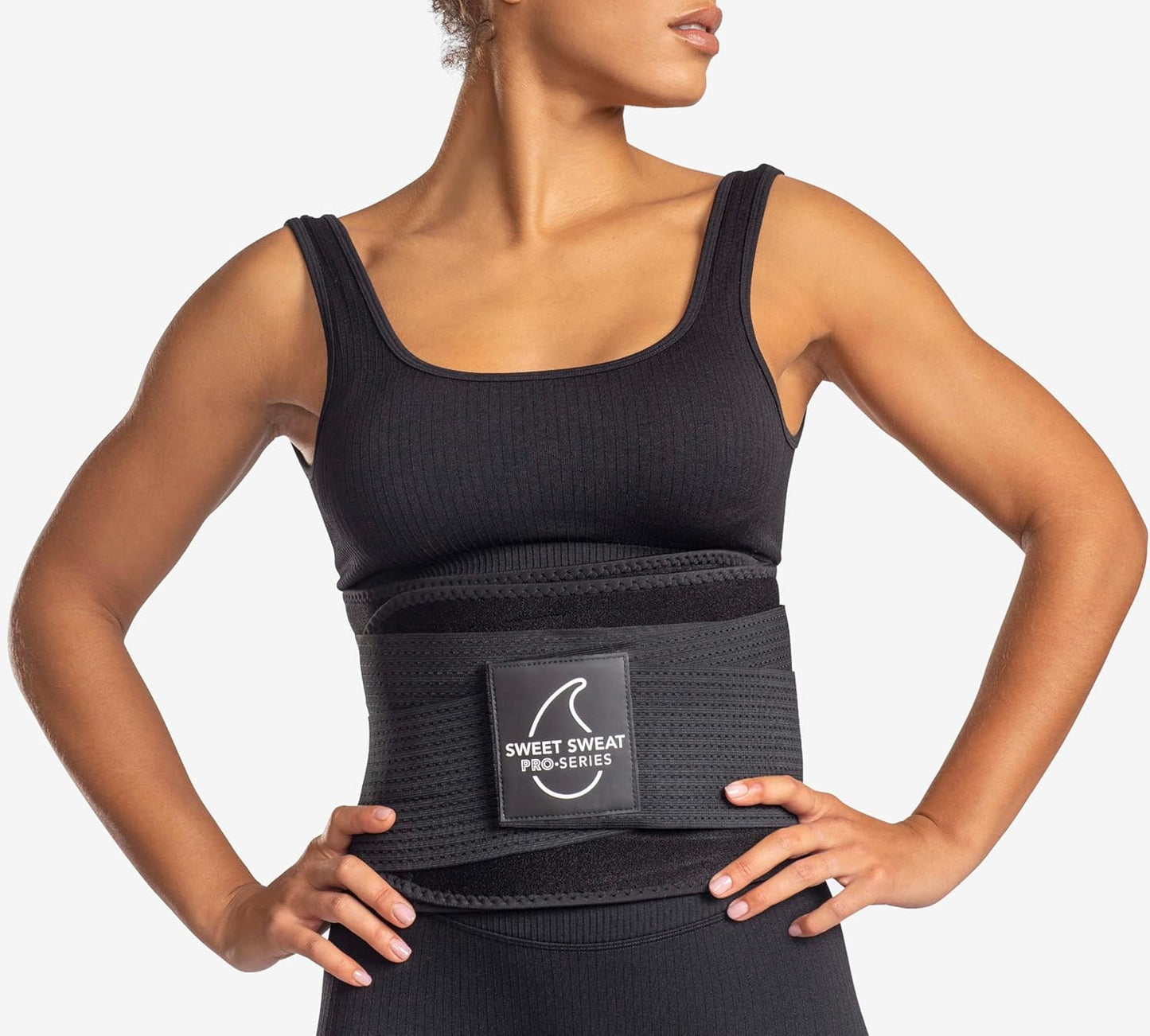 Sports Research® Sweet Sweat Waist Trimmer - Premium Sweat Enhancing Fitness Belt for Women & Men - 5 Adjustable Sizes