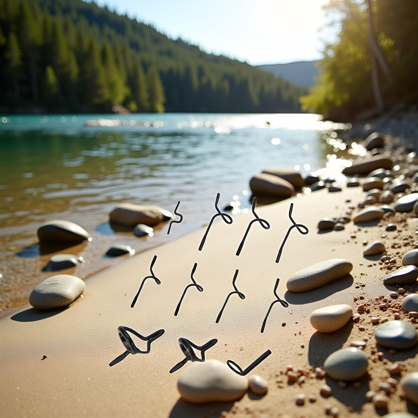 11 Pcs Black Fishing Fly Rod Guide Set Stainless Steel Frame DIY Eye Rings Different Size Guide Corrosion-Resistant Fishing Rod Guide Fly Rod Guides and Tips, Fishing Rods, Rods and Accessories