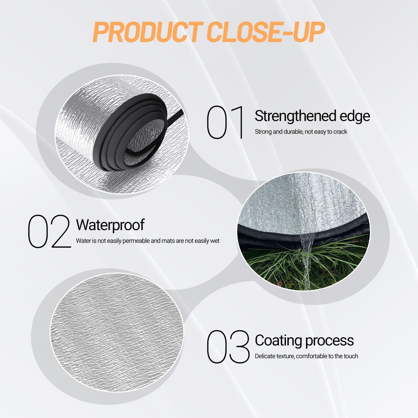 喜马拉雅 Himalaya Foam Foil Blanket Lightweight Camping Mat Outdoor Roll-up Portable Waterproof Sleeping Mat for Hiking Backpacking Double-Sided Aluminum Camping Accessories(78"x59")