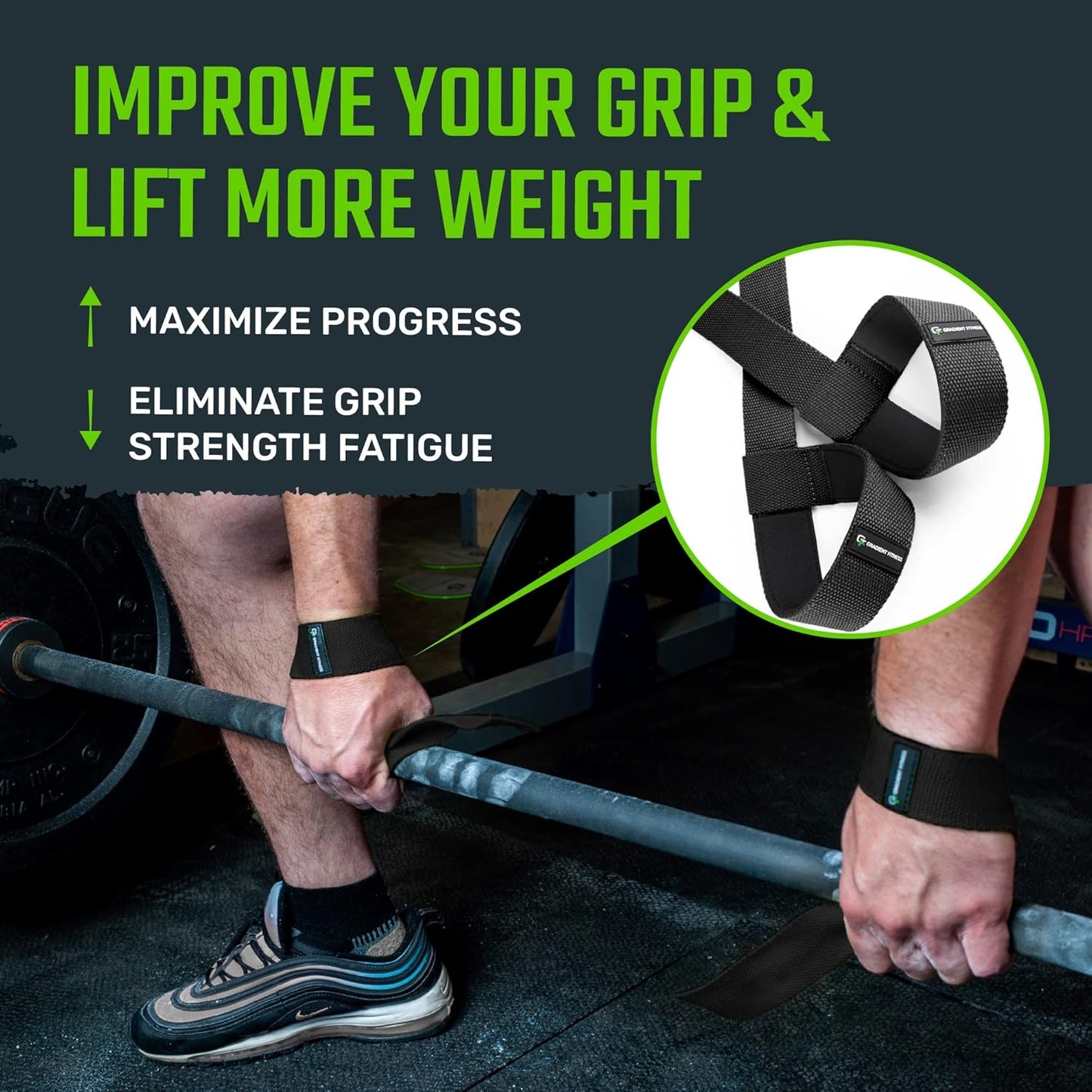 Gradient Fitness Lifting Straps | Wrist Straps for Weightlifting, Deadlift Straps, Lifting Straps for Weightlifting, Straps for Weight Lifting, Weight Lifting Straps for Men/Women, Gym Lifting Grips