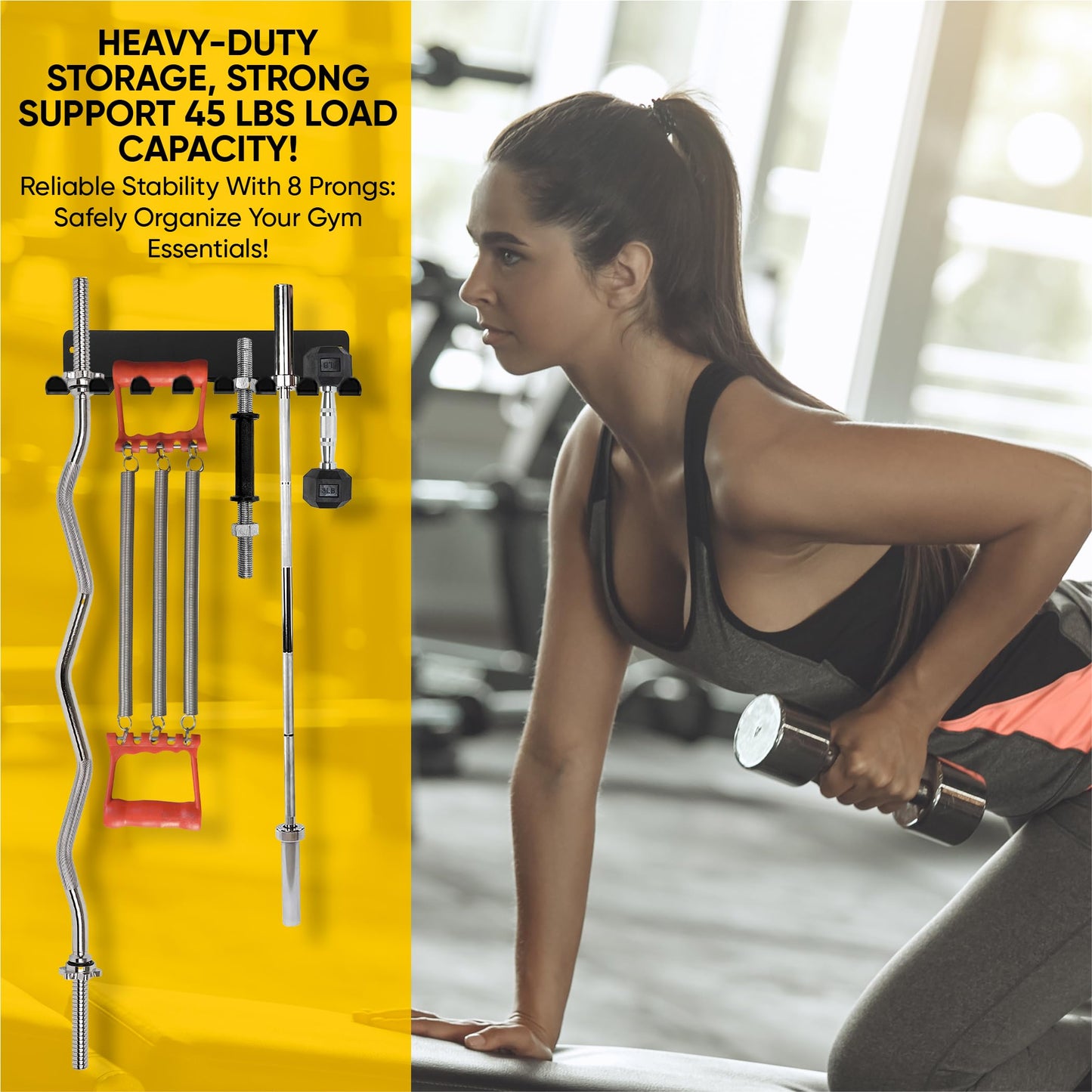 2-in-1 Gym Storage Rack + Jump Rope, Baseball bat wall mount, Gym organization for home gym, Bat holder wall mount, Baseball bat holder for wall, Home gym storage rack, Gym equipment storage, Bat holder, Bat holder for dugout fence, Gym organization, Weig