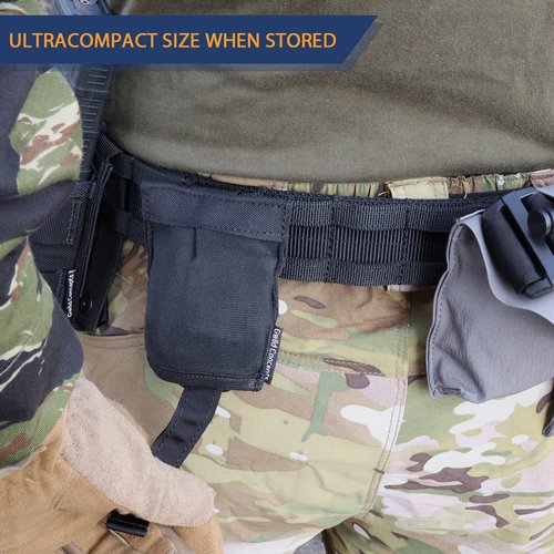 Gwild Concepts MOLLE Mag Dump Pouch - Tactical Ultralight Foldable Bag for Battle Duty Belt, Black