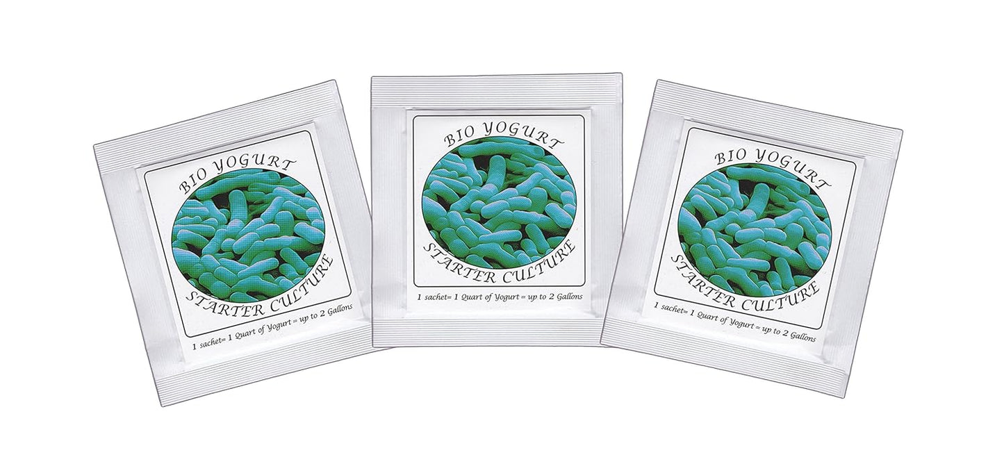 Yogurt Starter Cultures - Pack of 3 Freeze-dried Culture Sachets for Bifido Yogurt