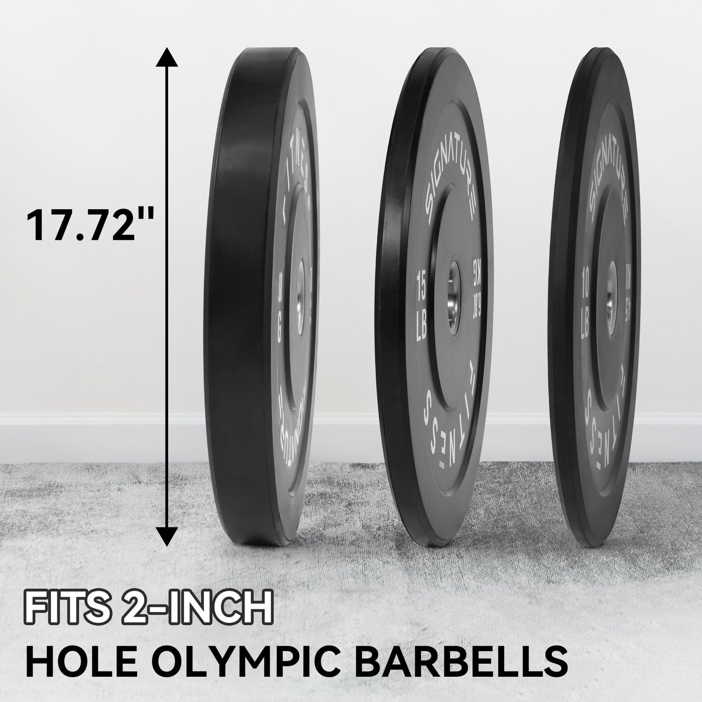 Fitvids 2" Olympic Bumper Plate Weight Plates with Steel Hub, 120-Pound Set, 2x 10LB, 2x 15LB, 2x 35LB