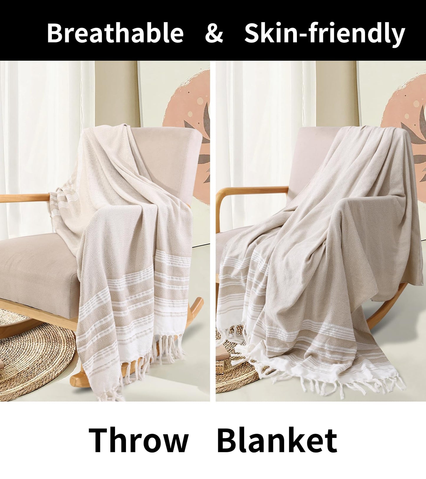2 Pack Ginat Turkish Beach Towels Boho Beach Throw Blankets Large Camping Blankets Anti Resistant Sand Free Quick Dry Lightweight Travel Essentials XL Big Huge Glamping Tent Gear Must Haves
