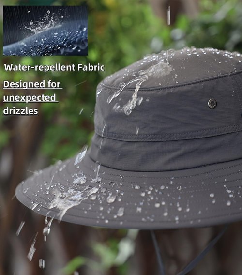 Home Prefer UPF50+ Mens Sun Hat Wide Brim Fishing Hat for Men Womens Sun Protection Bucket Hat for Beach Gardening Golf White