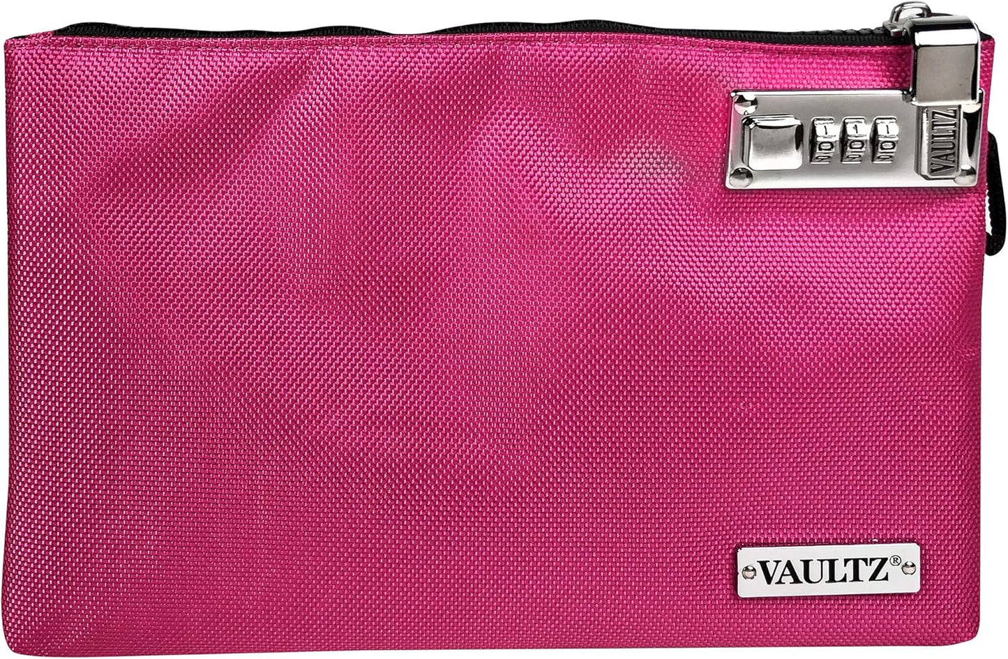 Vaultz Money Bag with Lock - 5 x 7 Inch, Men & Women's Locking Accessories Pouch for Cash, Bank Deposits, Wallet, Medicine, Phone and Credit Cards - BERRY