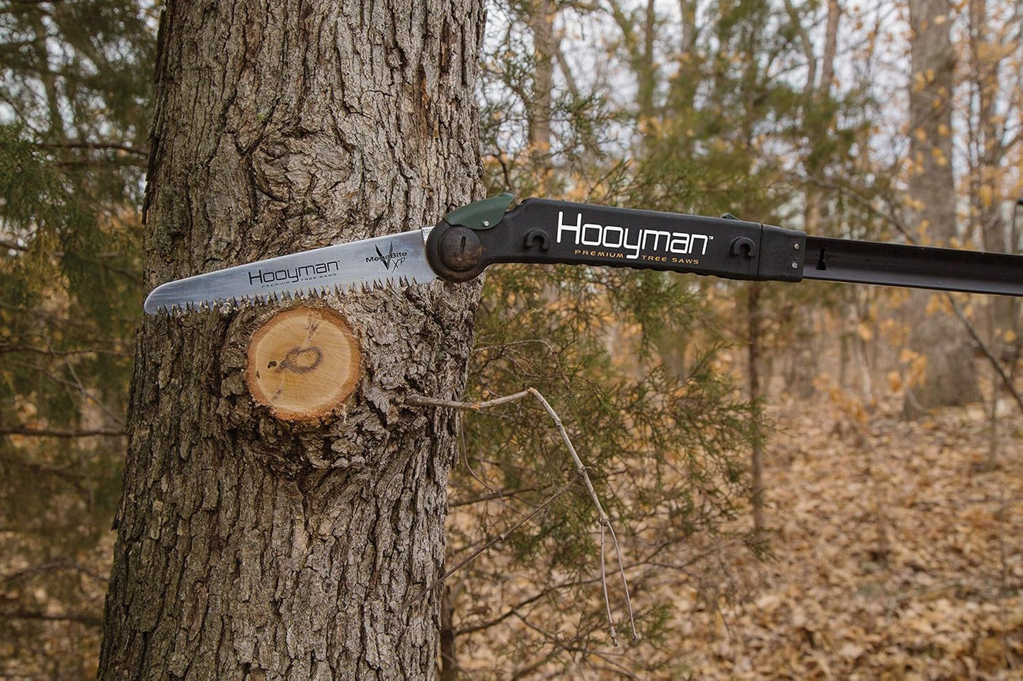 Hooyman Extendable Tree Saw with Compact Design, Detachable Handsaw and Telescoping Pole, No-Slip H-Grip, Impulse Hardened Teeth, and Wrist Lanyard for Tree Trimming, Hunting, Camping, and Outdoors
