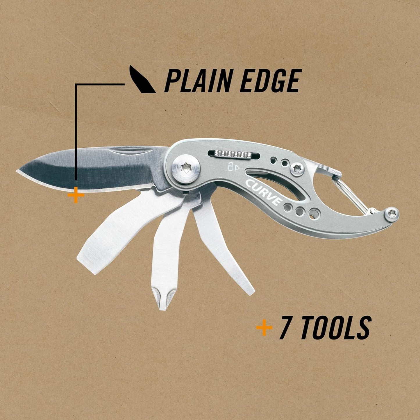 Gerber Gear Curve Multi-Tool - 6-in-1 Screwdriver and Pocket Knife Set - EDC Gear Multi-Tool Keychain