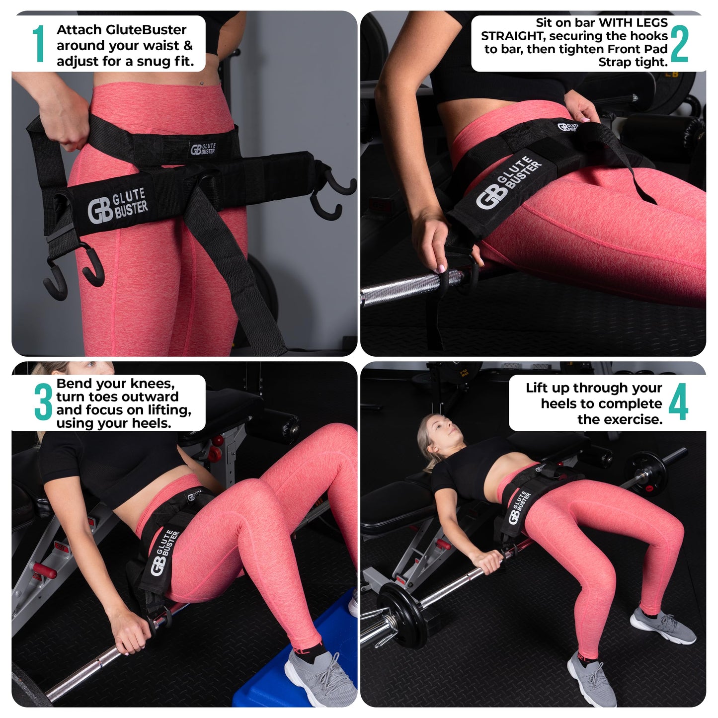GluteBuster (Blue) Hip Thrust Belt | Booty Enhancer Hip Thrust Belt for Weights | Dumbbell Belt for Hip Thrust & Glute Workout Equipment | Hip Thrust Belt for Dumbbells Heavy | Butt Workout Equipment