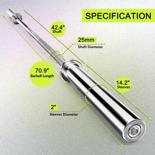 Olympic Barbell With EZ Curl Bar - 2 Inch Sleeve, Knurled Grip, Bearings - Weightlifting Bar for Strength Training, Home Gym Use