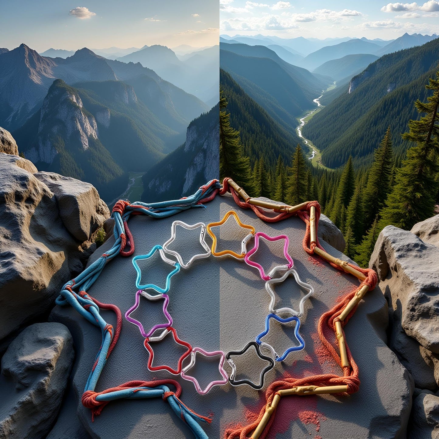 2pc Silver Star Shaped Climbing Buckle Aluminum Alloy Heavy Duty Keyring Hook for Camping Fishing Hiking Traveling Spring Loaded,Carabiner Accessory and Keychain Outdoor Carabiners Accessories