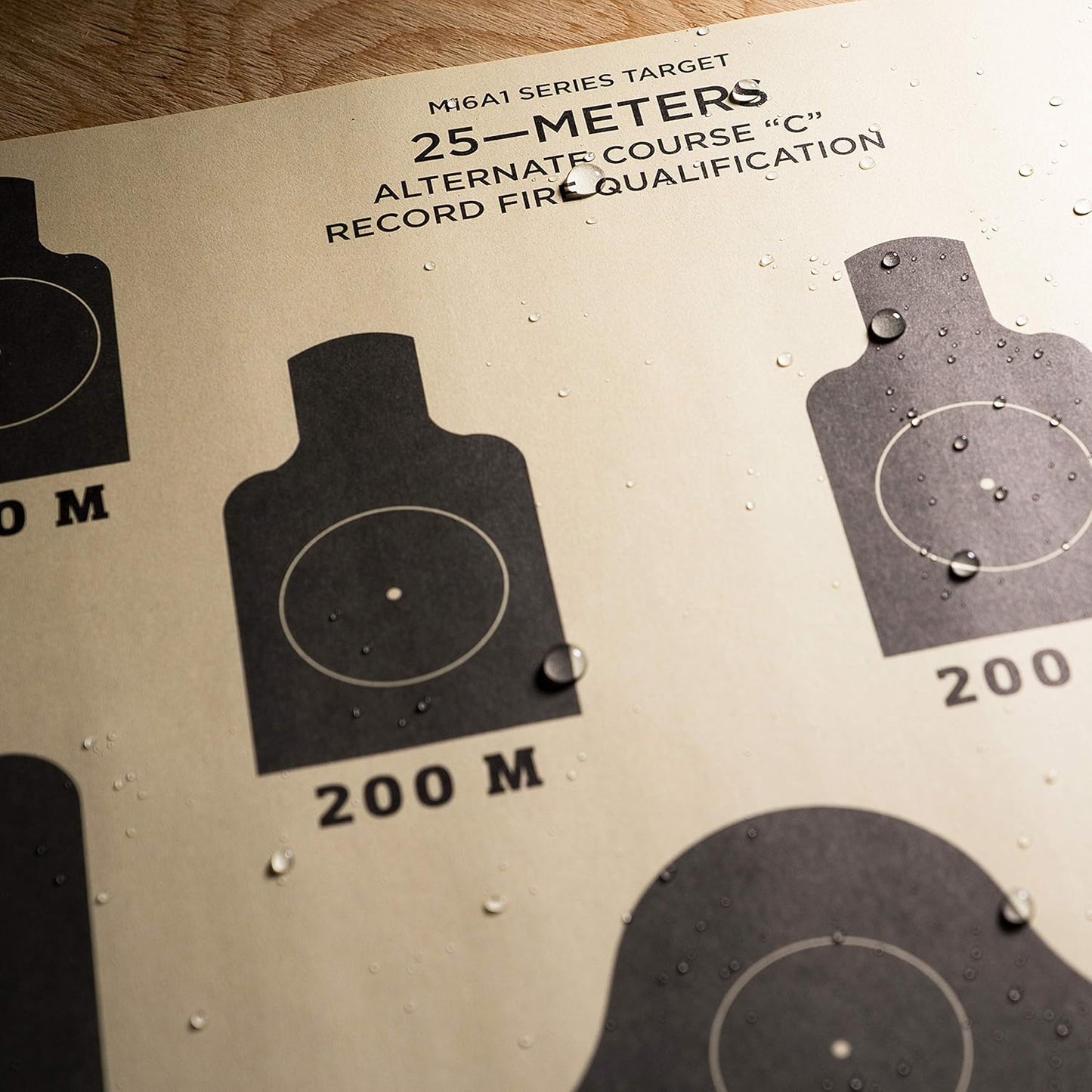 Rite in the Rain Weatherproof 25m Alt C Qualification Targets, M16A1, 17" x 22", 10 Tan Rite in the Rain Tactical Targets per pack (No. 9127X)