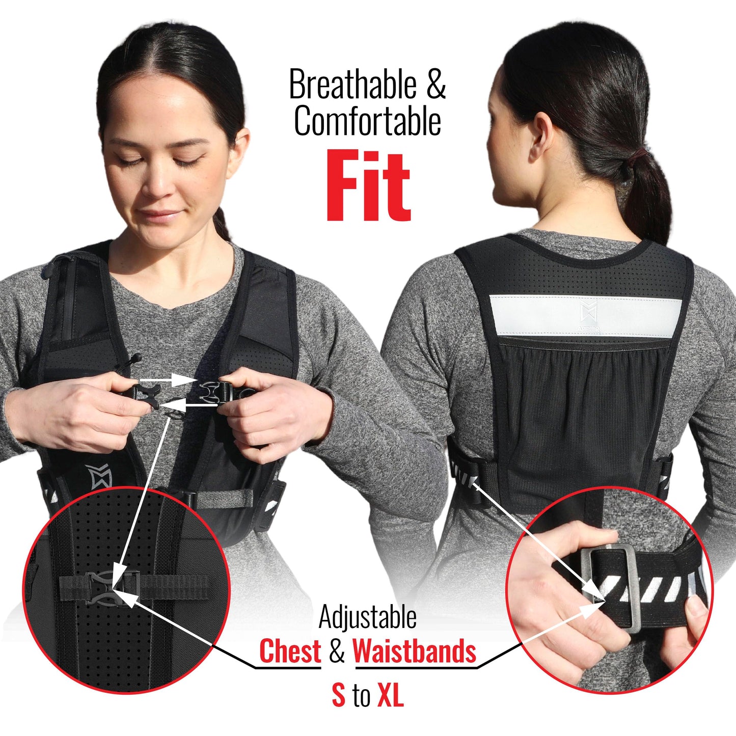 APEXOR Running Phone Holder Vest With Water Bottle | Reflective With 5 Pockets | Adjustable Waist and Chest Band | Waterproof | Lightweight | for Men and Women