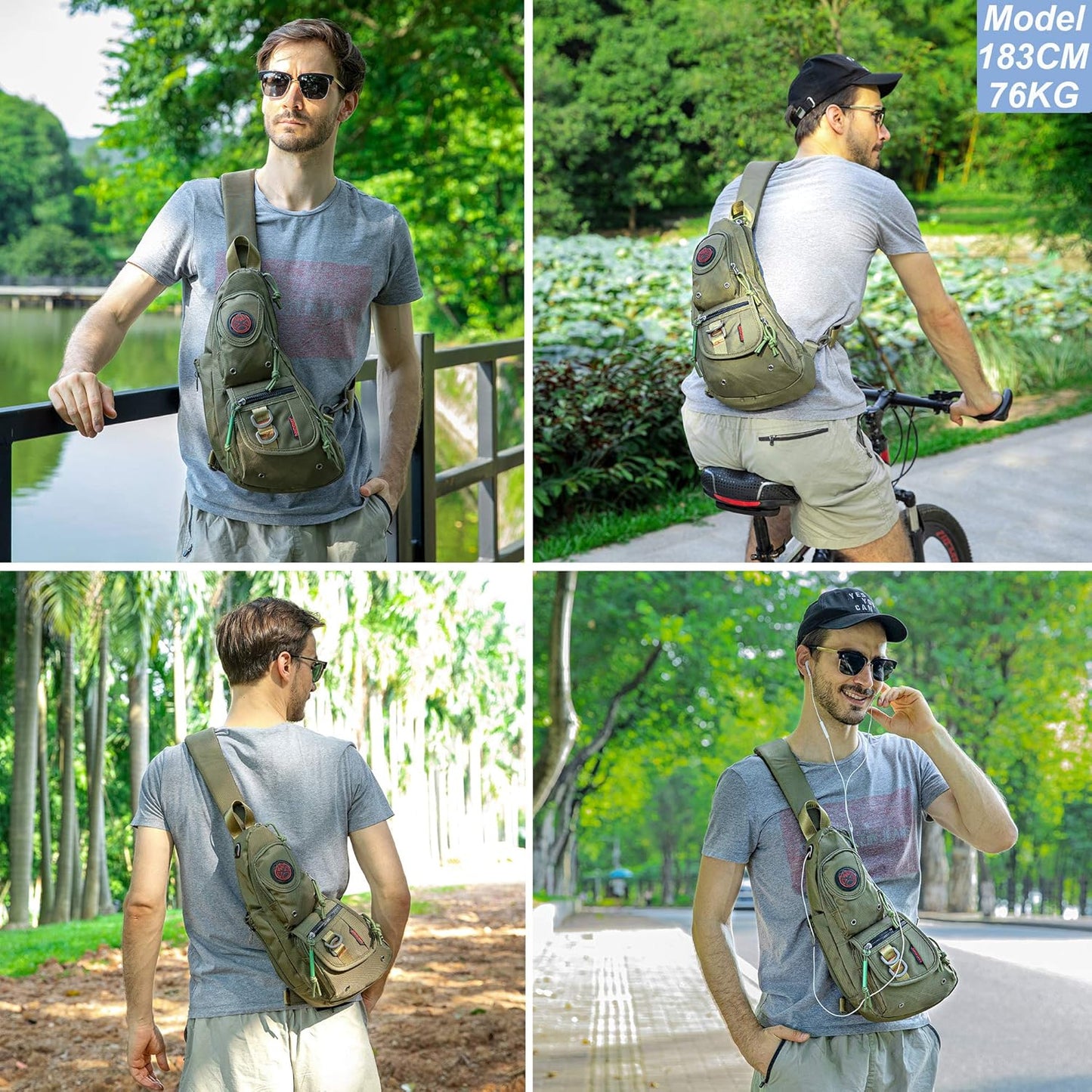 NICGID Sling Backpacks, Sling Chest Bag Shoulder Crossbody Bags for Men Women Outdoor Travel