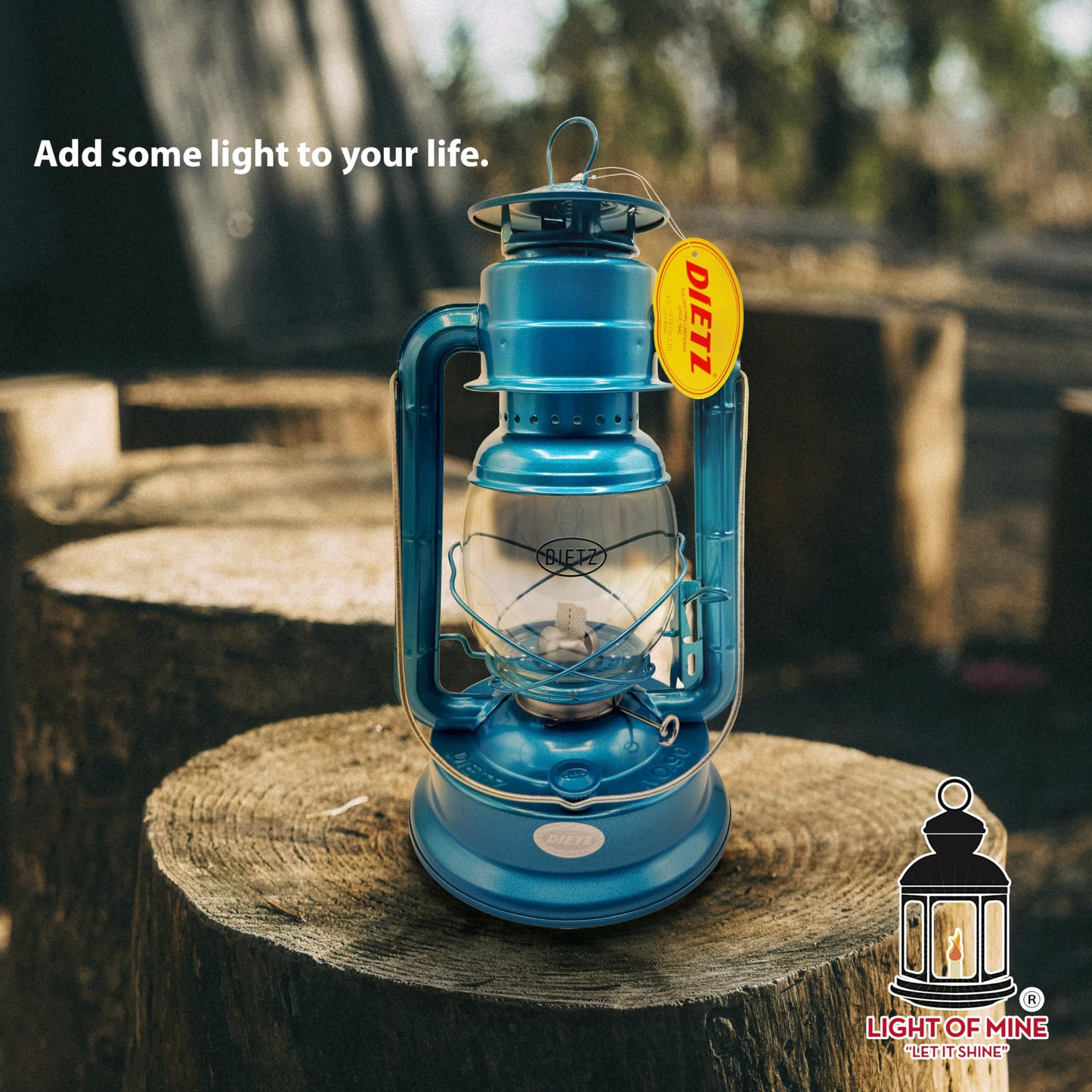 Light of Mine - Dietz #90 D-Lite Blue Oil Lantern with 7/8" Replacement Wick Strips (Blue)
