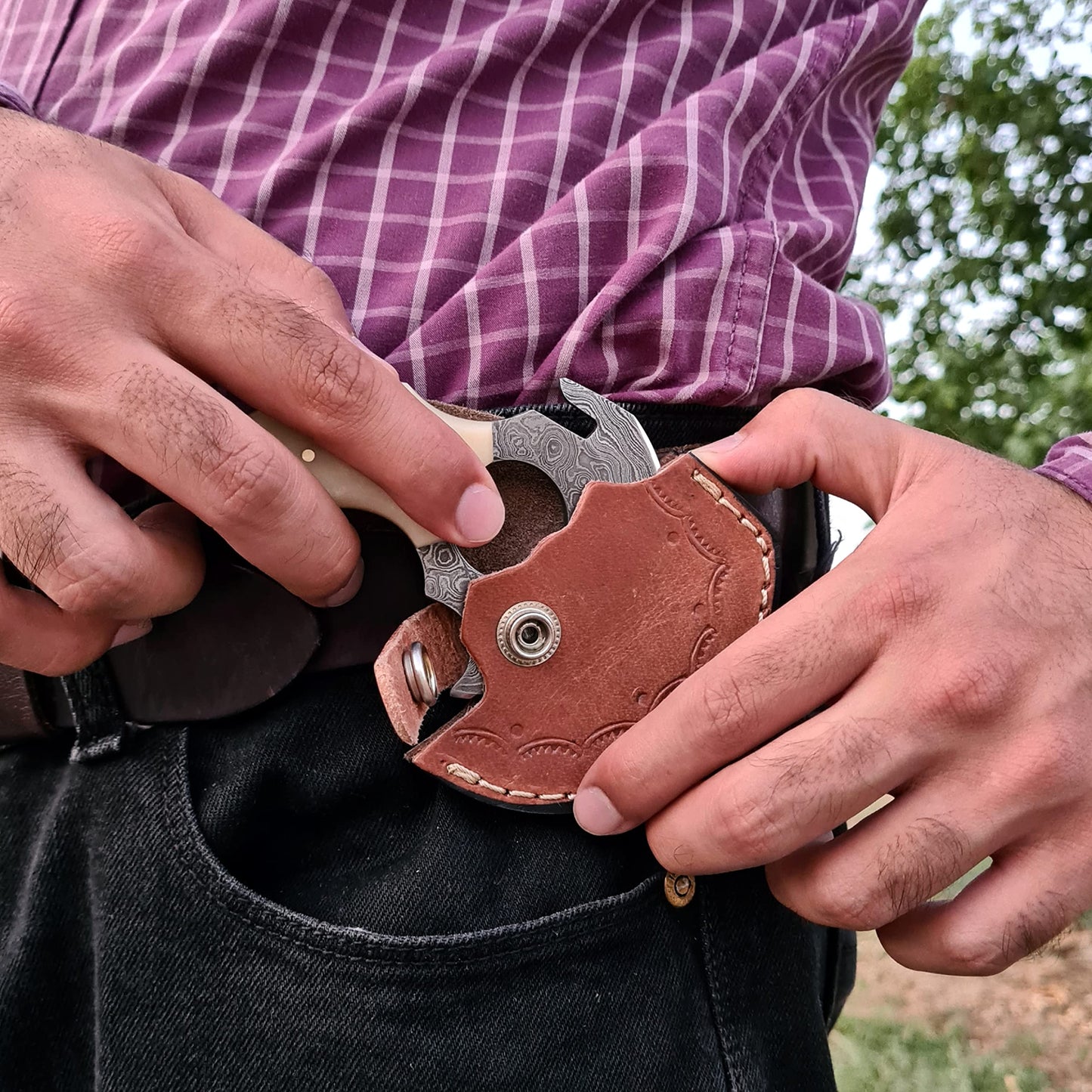 DREVNI STEEL Skinning Knife Bone Handle