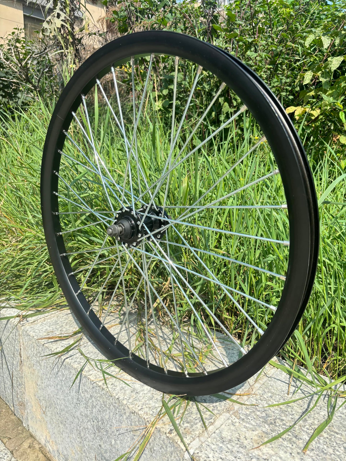 AUTES 26 inch Double Wall Aluminum Front Rim Heavy Duty Wheel 10G 36 Spokes for MTB/Road/Cruiser Bicycles