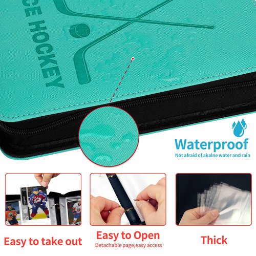 Card Binder Compatible with Football Card, Trading Card, MTG and Other TCG, Fits 400 Cards with 50 Removable Pages, Card Holder Collector for Standard Size Card(football)