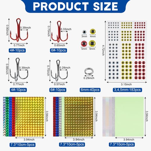 Unpainted Fishing Lures Making Kit, 286pcs DIY Lure Blank Crankbaits Minnow Hard Bait Set with Treble Hooks,Split Rings,3D Eyes,Fishing Lure Stickers Pliers DIY Fishing Tackle