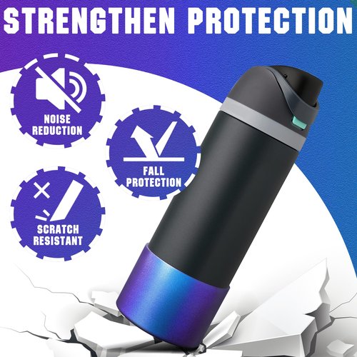 UBEEKOO Silicone Boot for Owala 32oz FreeSip,Twist,and Flip Stainless Steel Water Bottle,Sleeve Cover for Stanley IceFlow 36oz,Anti-Slip Bottom Protective for Owala Accessories,Chameleon DarkBlue