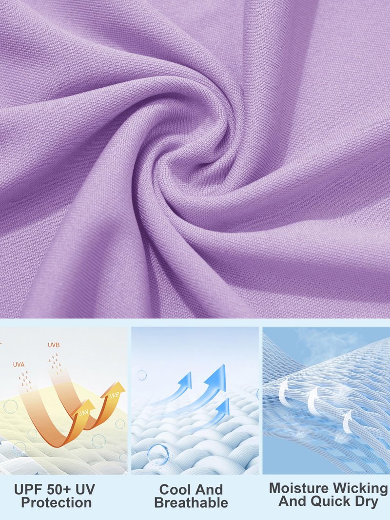 MAGCOMSEN Sweatshirts for Women Running Shirts for Women UV Shirts for Women Workout Shirts Fishing Shirts Womens Long Sleeve Shirts Summer T Shirts Light Purple