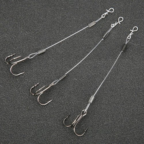 Haosie Stinger Hooks Walleye, Trailer Hooks Fishing, 6PCS Treble Hook, SGWL PK110 10cm / 4in Bass Hook for Lure Fishing