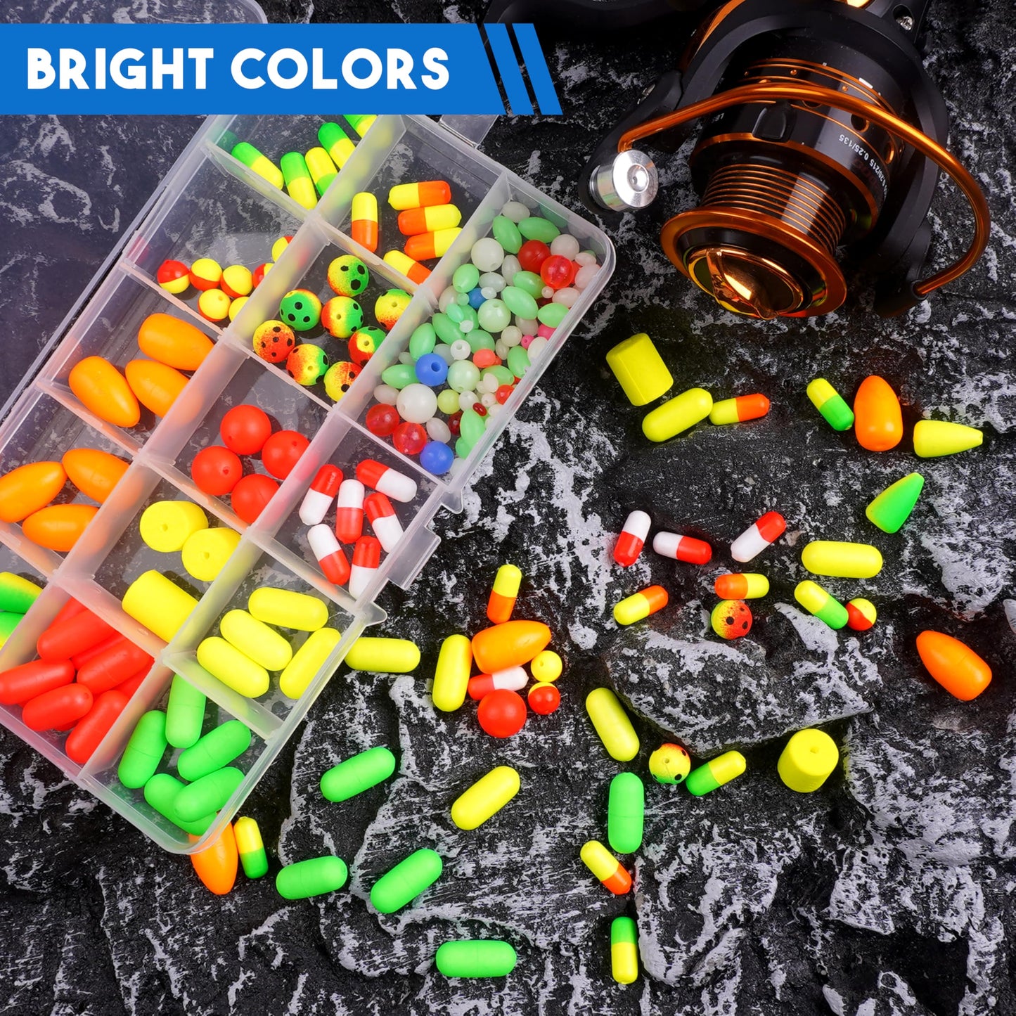 165pcs Pompano Rig Kit, Foam Snell Floats and Beads Surf Fishing Live Bait Walleye Rig Making Accessories or Trout Catfish Walleye