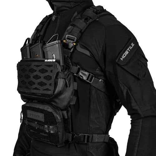 HK Army Hostile Sector Chest Rig - MOLLE Tactical Airsoft Vest (Black)