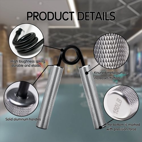 Xzyppci Metal Grip Strength Trainer 6pack,50-300LB Hand Gripper kit,Non-Slip Heavy-Duty Wrist Forearm Strengthener,Hand Grip Strengthener