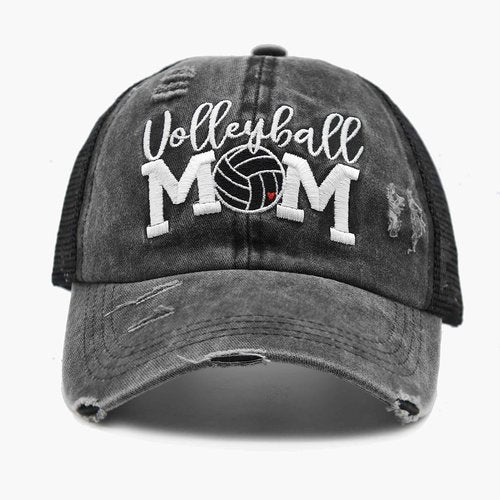 Waldeal Women's Volleyball Mom Baseball Cap Distressed Vintage Embroidered Adjustable Trucker Hat Green