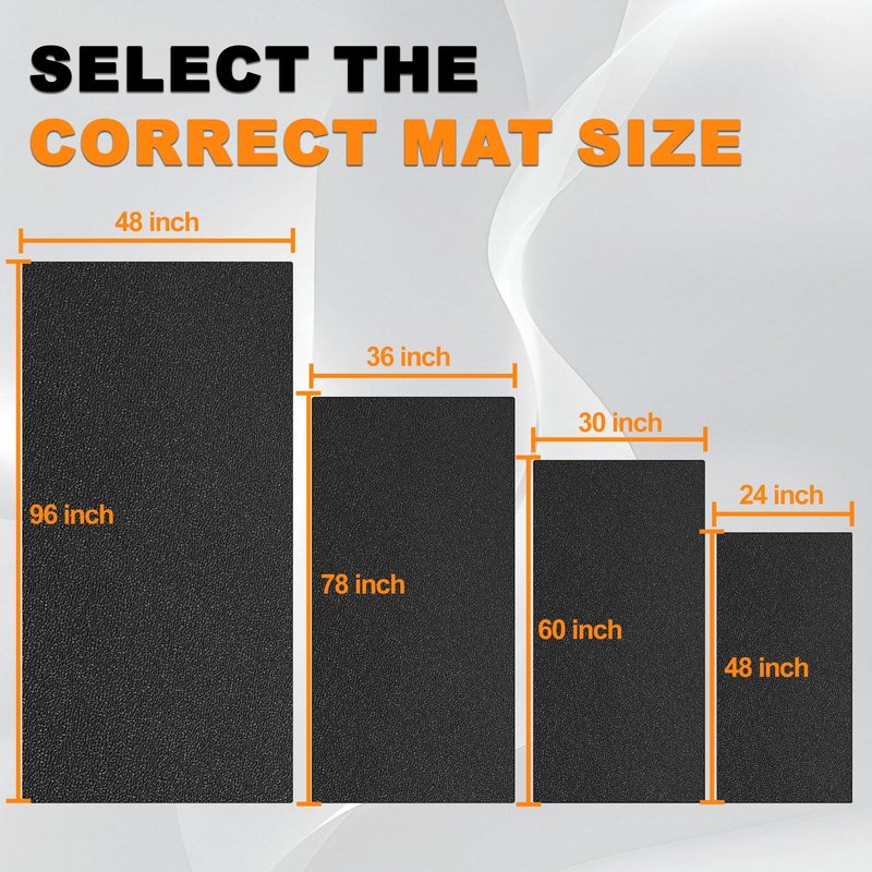 Fitvids Treadmill Mat for Home Gym Heavy Duty Exercise Mats for Floor Protection Equipment & Carpets, 96"L x 48"W x 0.3"Th, Black