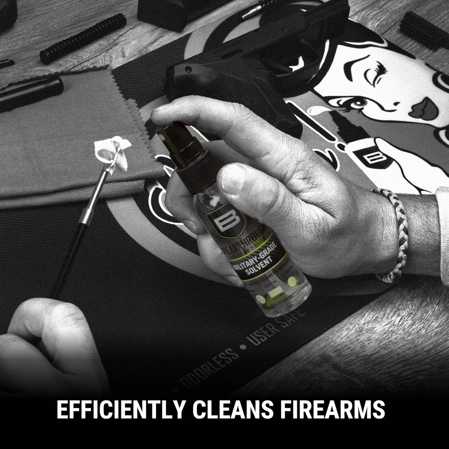 Breakthrough Clean Technologies Military-Grade Handgun and Rifle Cleaning Solvent, Grease Remover - 6oz/2oz/15ml/32oz Spray Bottle