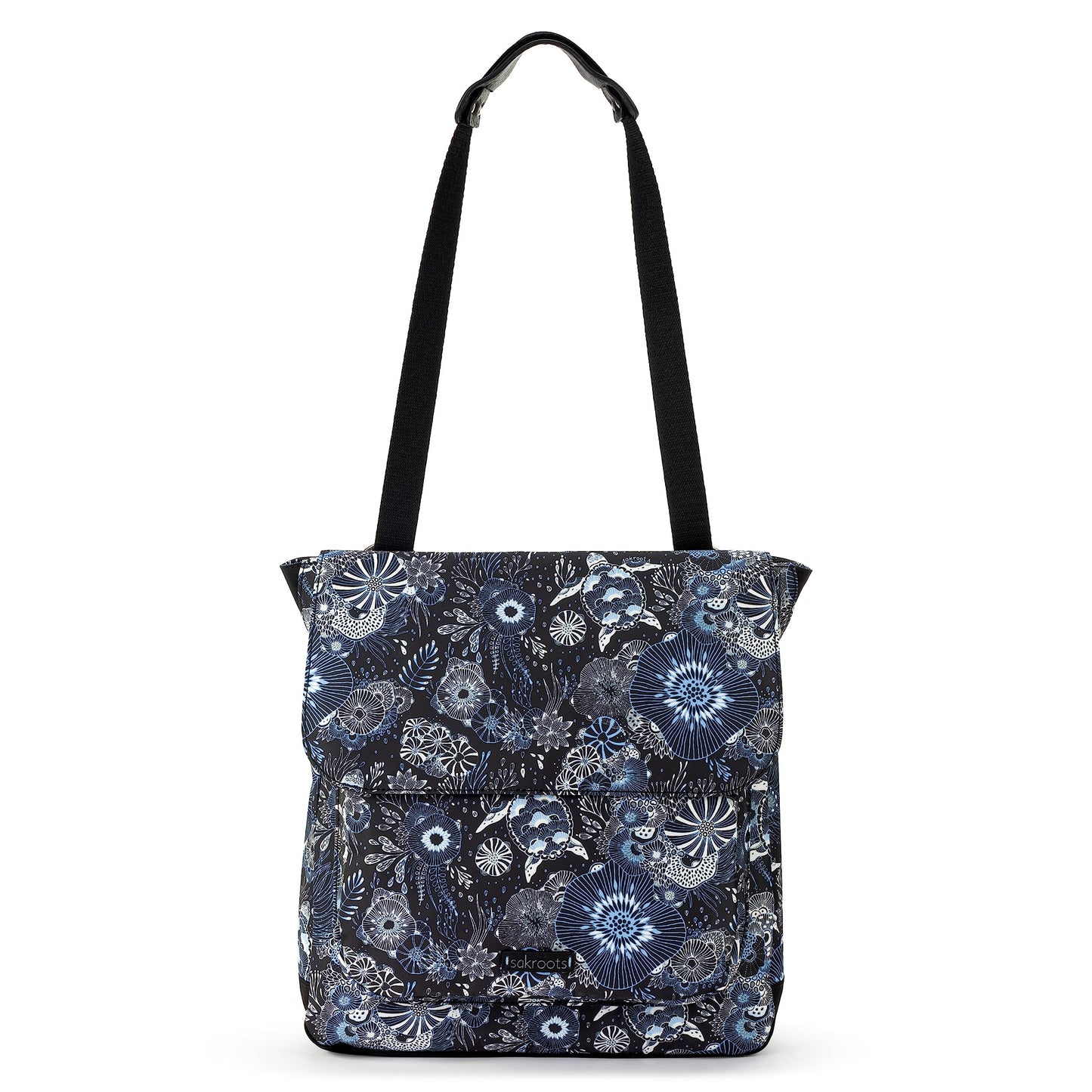 Sakroots Women's Olympic Convertible Backpack, Midnight Seascape, 13IN x 3IN x 12.5IN