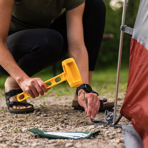 Coghlan's Steel Tent Pegs 7" 4-Pack– Rust-Resistant, 5mm Diameter Stakes with 1-Inch Hook for Tents, Tarps & Mosquito Nets – Durable Ground Pegs for Small to Medium Tents