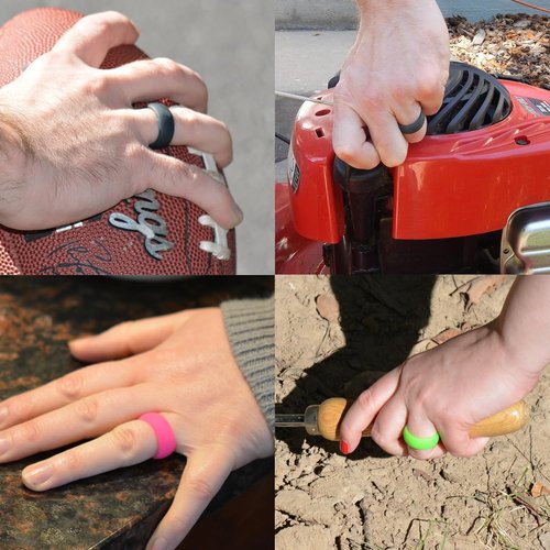 Medical Grade Silicone Wedding Ring - Durable Rubber Bands in 6 Colors