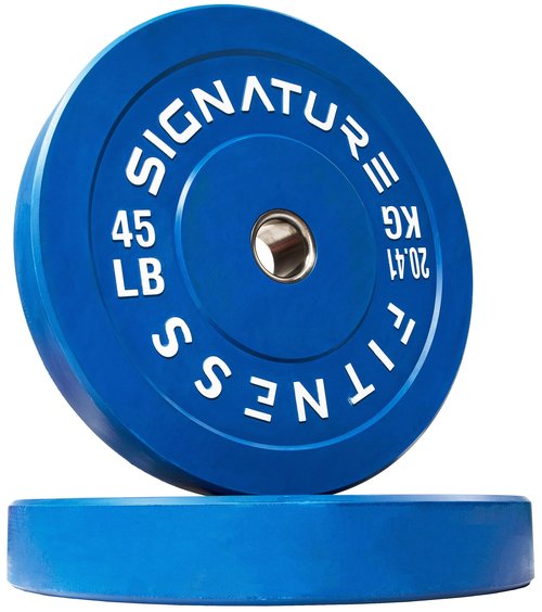 Fitvids 2" Olympic Bumper Plate Weight Plates with Steel Hub, 45LB, Pair